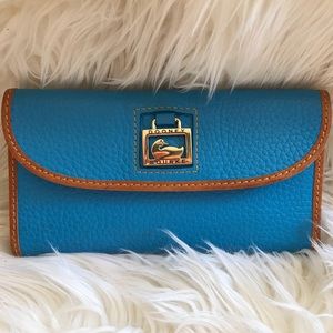 Dooney and Bourke Aegean Blue Dillen Collection Continental Clutch Wallet